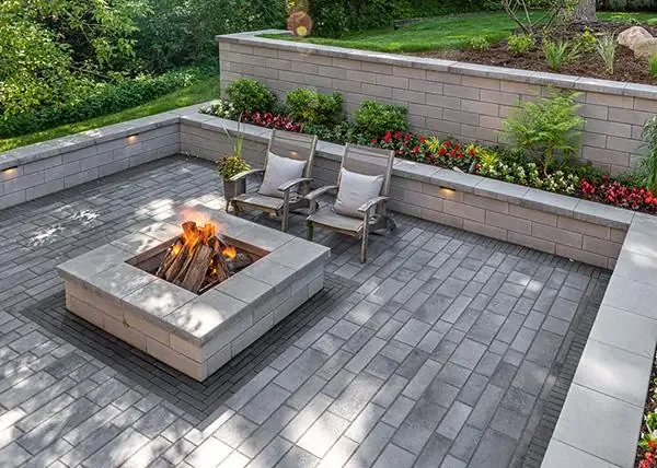 Hardscape patio and fire feature