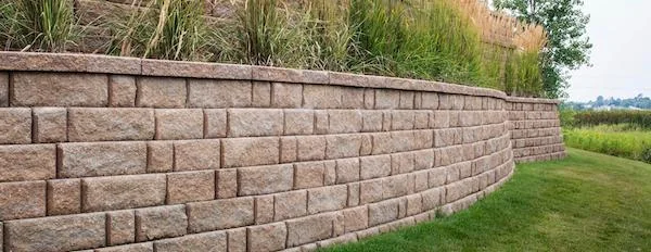 Retaining wall block installation