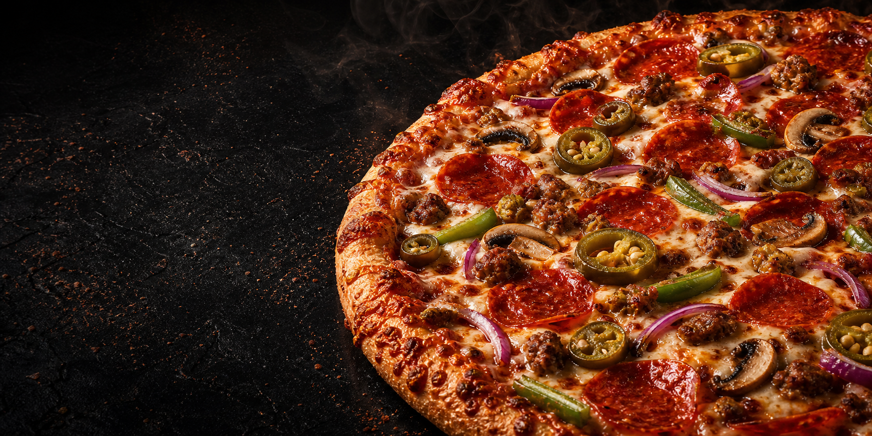 Loaded specialty pizza