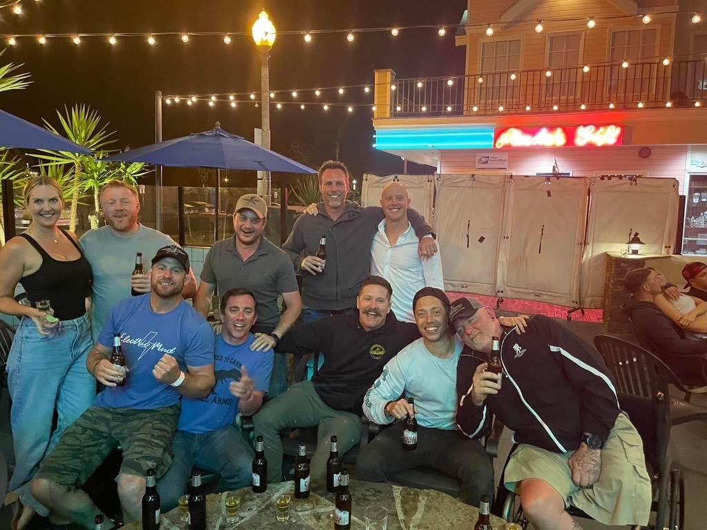 Veterans reunited together at night